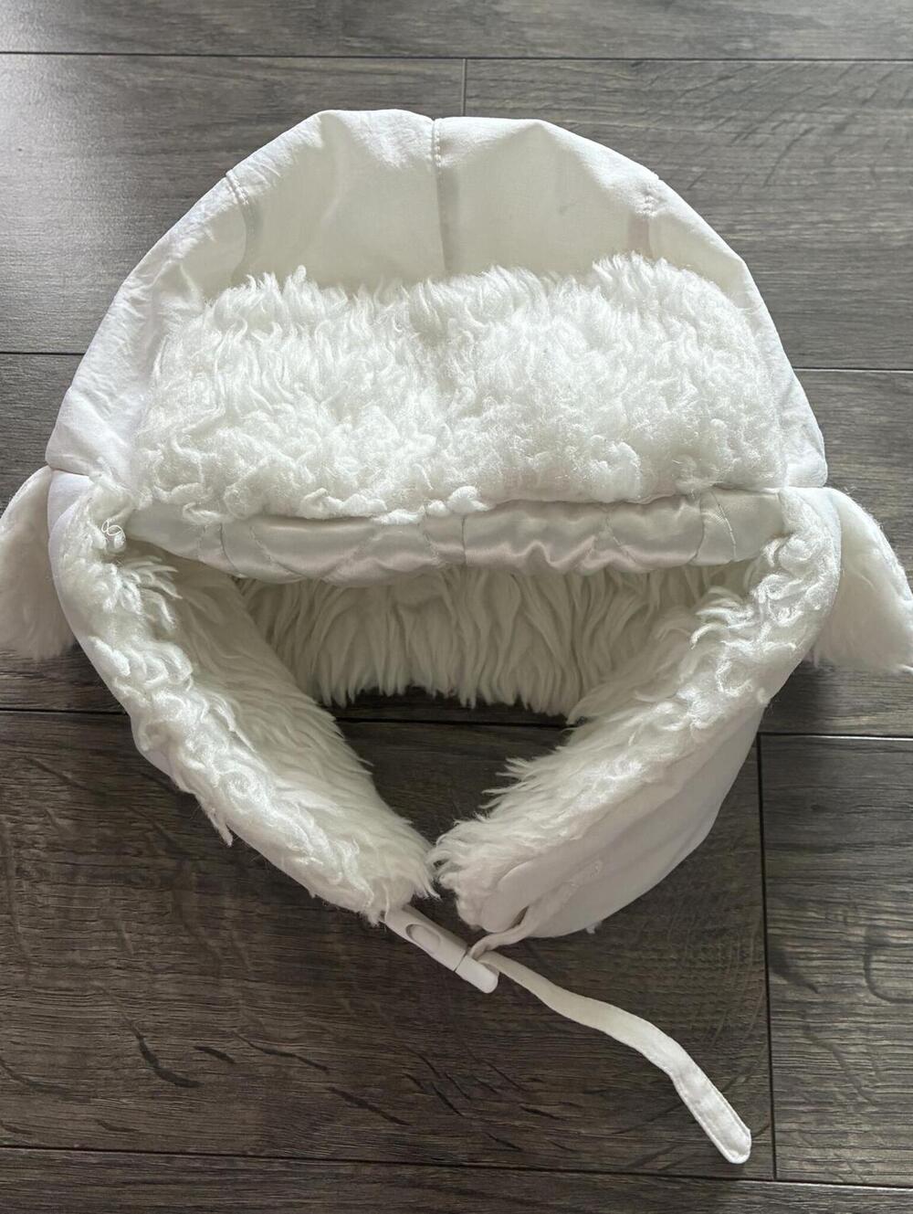 White ushanka winter hat